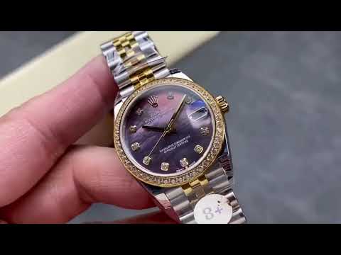 8+ Factory Rolex counterweight Datejust 278383RBR-0024 31mm Diamond Yellow Gold Bezel Half Yellow