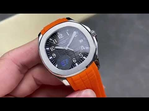 E7 Factory Patek Philippe Aquanaut 40mm 5167A 001 Orange Rubber Strap Black Dial