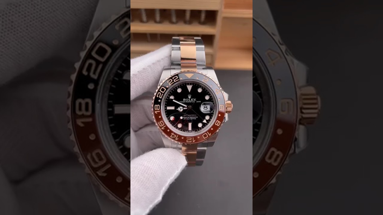VS Factory Counterweight Rolex GMT-Master II 126711CHNR-0002 40mm Half Rose Gold Black Dial