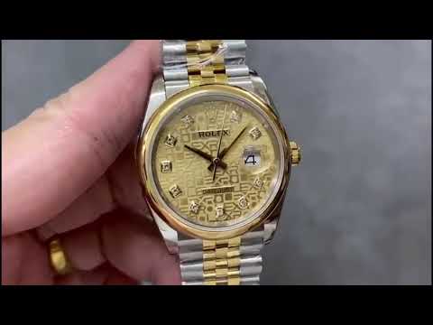 A+ Factory Rolex Datejust 126203-0033 36mm Half Yellow Gold Diaond Mop Champagne Computer Dial