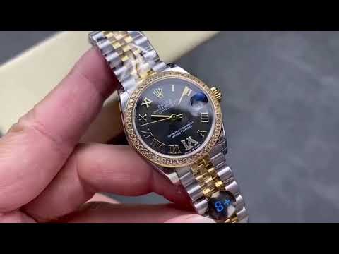 8+ Factory Rolex counterweight Datejust 278383RBR-0018 31mm Diamond Yellow Gold Bezel Half Yellow