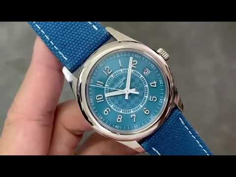 3K Factory Patek Philippe Calatrava 6007A-001 40mm Steel Leather Strap Arabic Numerals Blue Dial