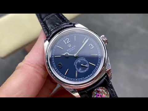 8+ Factory Rolex 1908 52509 39mm Steel Leather Strap Arabic Numerals Blue Dial8+ Factory Rolex 1908