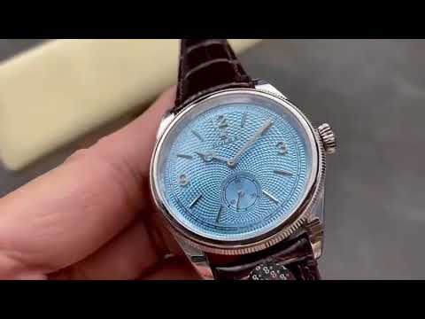 8+ Factory Rolex 1908 52506 0002 39mm Steel Leather Strap Arabic Numerals Ice Blue Dial 1