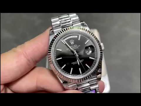 QF Factory 'Counterweight' Rolex Day-Date 40 228239-0004 40mm Full White Gold Black Dial