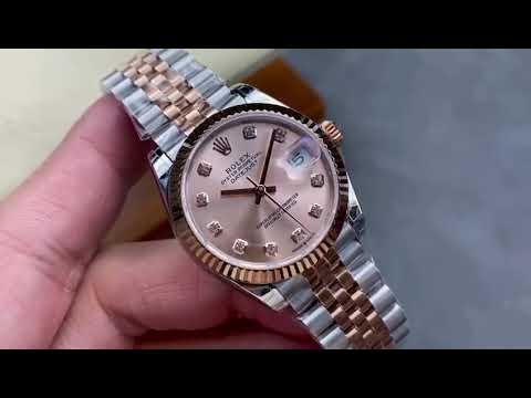 GS Factory Rolex Datejust 278271-0024 31MM Half Rose Gold Diamond Mop Pink Dial Jubilee