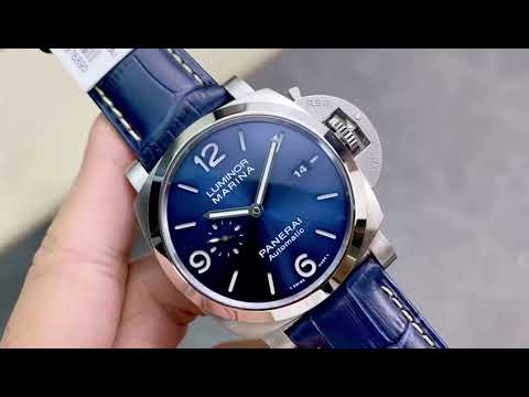 VS Factory Panerai Luminor Marina PAM 01313 44mm Steel Leather strap Blue Dial