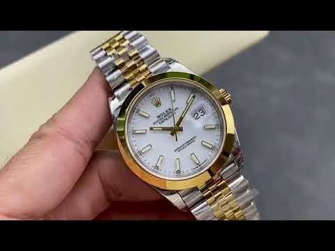VS Factory Rolex Datejust 126303-0016 41mm Gold Smooth Bezel Half Yellow Gold White Dial Jubilee