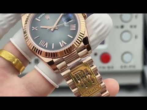 PPM Factory Counterweight Rolex Day-Date 238235-0055 40mm Full Rose Gold Roman Number Black Dial