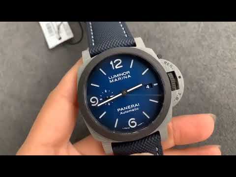 VS Factory Panerai Luminor Marina Pam01663  44mm Carbon Fiber Canvas Strap Blue Dial