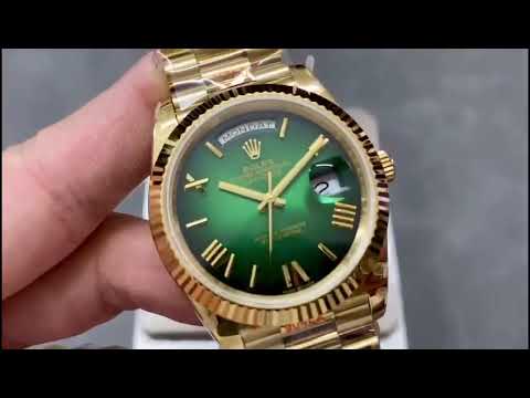 QF Factory 'Counterweight' Rolex Day-Date 40 228238-0061 40mm Full Yellow Gold Roman Number Dark
