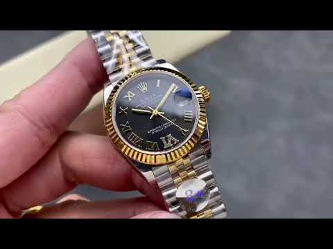 8+ Factory Rolex Datejust 278273-0018 31mm Half Yellow Gold Roman Numerals Diamond Dark Grey Dial