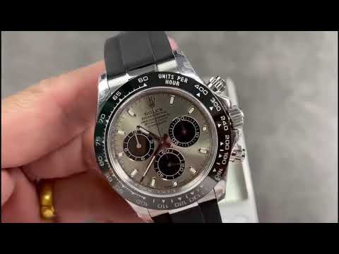 QF Factory “CounterWeight” Rolex Daytona 116519LN-0027 40mm White Gold Rubber Strap Grey Dial