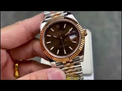 ARF Factory Counterweight Rolex Datejust 41 126331-0002 41mm Half Rose Gold Brown Dial Jubilee