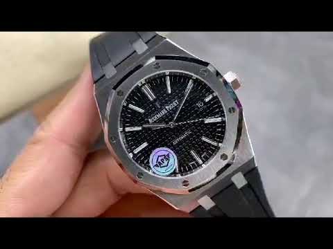 APS Factory Audemars Piguet Royal Oak Selfwinding 15400 41mm Steel Rubber Strap Black Dial