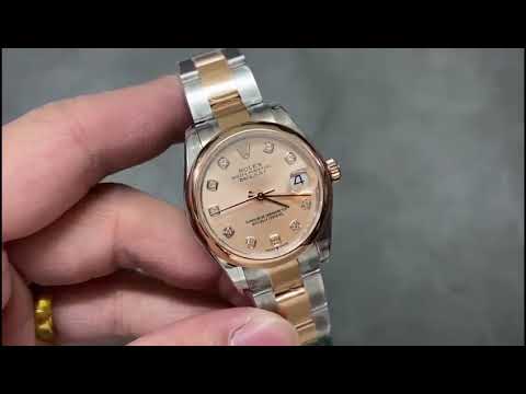 GS Factory Rolex Datejust 278241-0023 31MM Half Rose Gold Diamond Mop Pink Dial