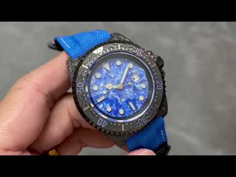 DIW Factory Rolex Sea-Dweller 126600 43mm Limited Edition 40mm Carbon Fiber Canvas Strap Blue Dial