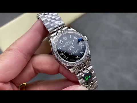 8+ Factory Rolex counterweight Datejust 278384RBR-0002 31mm Diamond White Gold Bezel Full 904L Roman