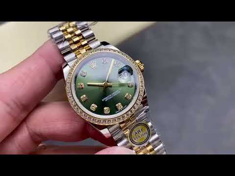 ARF Factory Counterweight Rolex Datejust 278383RBR 0030 31mm Yellow Gold Diamond Bezel Green Dial