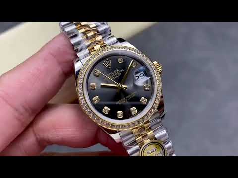 ARF Factory Counterweight Rolex Datejust 278383RBR 0022 31mm Yellow Gold Diamond Grey Dial