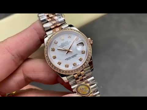 ARF Factory Counterweight Rolex Datejust 278381RBR 0026 31mm Rose Gold Diamond Bezel Mother of Pearl