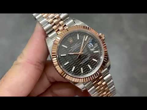 VS Factory Rolex Datejust 126331-0020 41mm Half Rose Gold Slate Motif Grey Dial Jubilee
