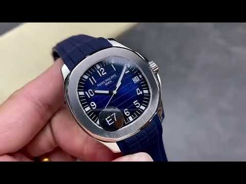 E7 Factory Patek Philippe Aquanaut 40mm 5168G 001 White Gold Rubber Strap Blue Dial
