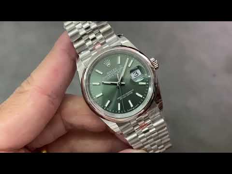 GM Factory Rolex Datejust 126200-0023 36mm White Gold Smooth Bezel Full 904L Green Dial Jubilee