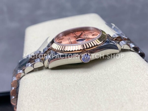 8+ Factory Counterweight Rolex Datejust 278271-0006 31mm  Half Rose Gold Roman Numerals Pink Red Dial Jubilee