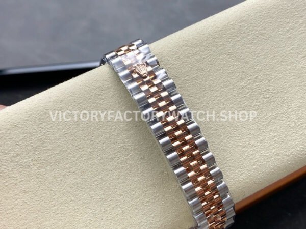 8+ Factory Counterweight Rolex Datejust 278271-0006 31mm  Half Rose Gold Roman Numerals Pink Red Dial Jubilee