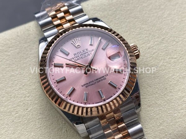8+ Factory Counterweight Rolex Datejust 278271-0010 31mm  Half Rose Gold Pink Dial Jubilee