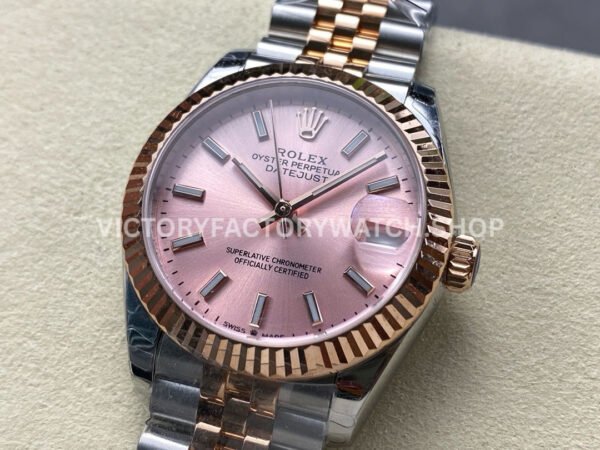 8+ Factory Counterweight Rolex Datejust 278271-0010 31mm  Half Rose Gold Pink Dial Jubilee