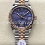8+ Factory Counterweight Rolex Datejust 278271-0020 31mm Half Rose Gold Roman Numerals Diamond Purpl (4) 8+ Factory Counterweight Rolex Datejust 278271-0020 31mm Half Rose Gold Roman Numerals Diamond Purple Dial Jubilee