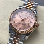 8+ Factory Counterweight Rolex Datejust 278271-0024 31mm  Half Rose Gold Diamond Pink Red Dial Jubilee