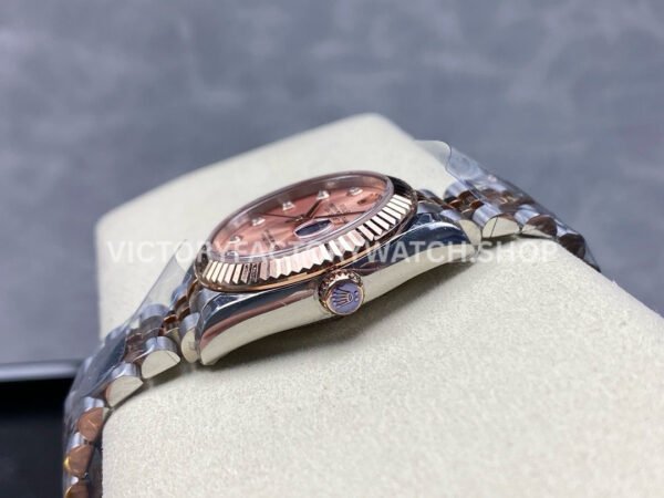 8+ Factory Counterweight Rolex Datejust 278271-0024 31mm  Half Rose Gold Diamond Pink Red Dial Jubilee