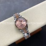 8+ Factory Counterweight Rolex Datejust 278271-0024 31mm  Half Rose Gold Diamond Pink Red Dial Jubilee