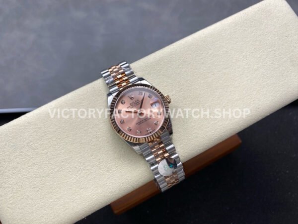 8+ Factory Counterweight Rolex Datejust 278271-0024 31mm  Half Rose Gold Diamond Pink Red Dial Jubilee