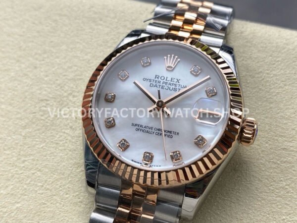 8+ Factory Counterweight Rolex Datejust 278271-0026 31mm Half Rose Gold Diamond Mother Of pearl Dial Jubilee