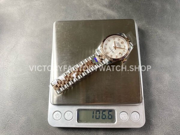 8+ Factory Counterweight Rolex Datejust 278271-0026 31mm Half Rose Gold Diamond Mother Of pearl Dial Jubilee