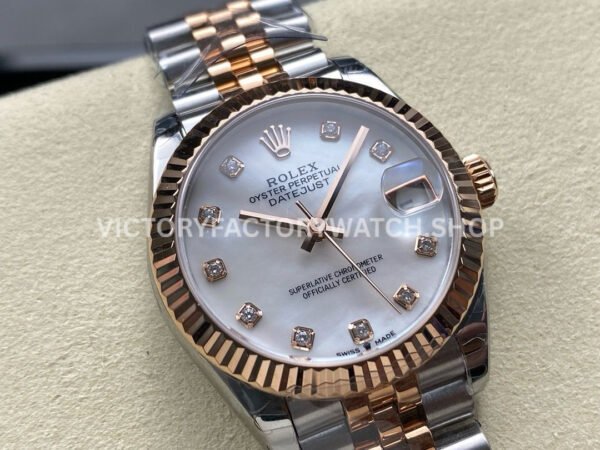 8+ Factory Counterweight Rolex Datejust 278271-0026 31mm Half Rose Gold Diamond Mother Of pearl Dial Jubilee