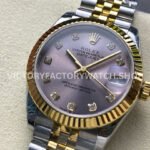 8+ Factory Counterweight Rolex Datejust 278273-0020 31mm Half Yellow Gold Diamond Pink Dial Jubilee