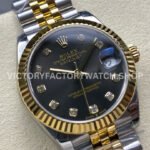 8+ Factory Counterweight Rolex Datejust 278273-0022 31mm Half Yellow Gold Diamond Dark Grey Dial Jubilee