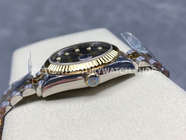 8+ Factory Counterweight Rolex Datejust 278273-0022 31mm Half Yellow Gold Diamond Dark Grey Dial Jubilee