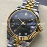 8+ Factory Counterweight Rolex Datejust 278273-0022 31mm Half Yellow Gold Diamond Dark Grey Dial Jubilee