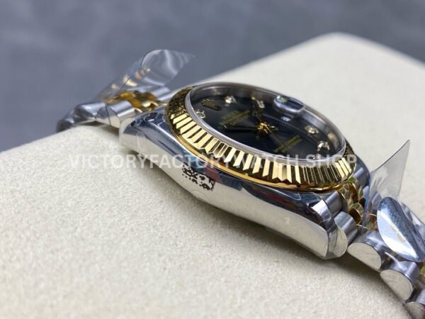 8+ Factory Counterweight Rolex Datejust 278273-0022 31mm Half Yellow Gold Diamond Dark Grey Dial Jubilee