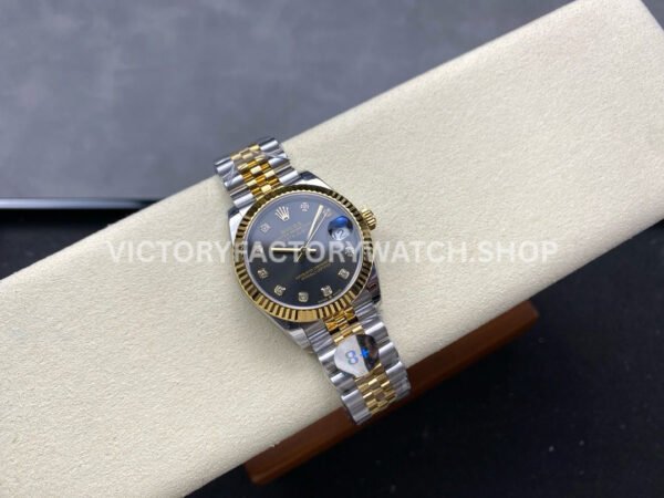 8+ Factory Counterweight Rolex Datejust 278273-0022 31mm Half Yellow Gold Diamond Dark Grey Dial Jubilee