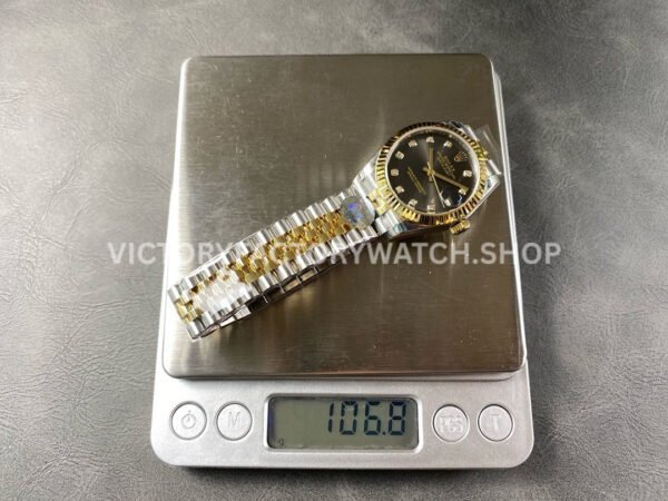 8+ Factory Counterweight Rolex Datejust 278273-0022 31mm Half Yellow Gold Diamond Dark Grey Dial Jubilee