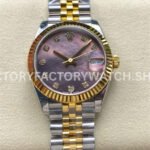 8+ Factory Counterweight Rolex Datejust 278273-0024 31mm  Half Yellow Gold Diamond Mother Of Pearl Dial Jubilee