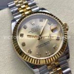 8+ Factory Counterweight Rolex Datejust 278273-0026 31mm Half Yellow Gold Diamond Champagne Dial Jubilee
