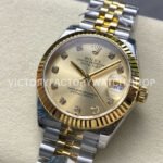 8+ Factory Counterweight Rolex Datejust 278273-0026 31mm Half Yellow Gold Diamond Champagne Dial Jubilee